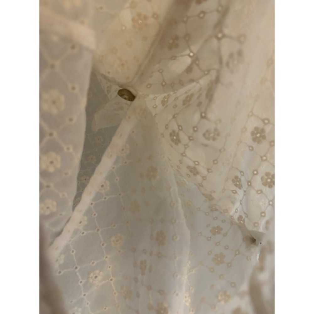 Maeve by Anthropologie Ivory Cream Wrap-Front Ruffle Blouse Size 8 boho feminine - Picture 2 of 7